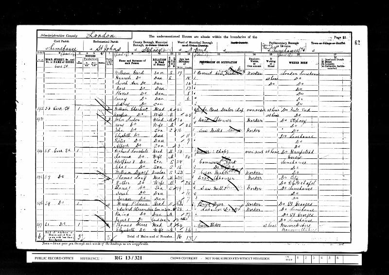 Fisher (Katherine) 1901 Census